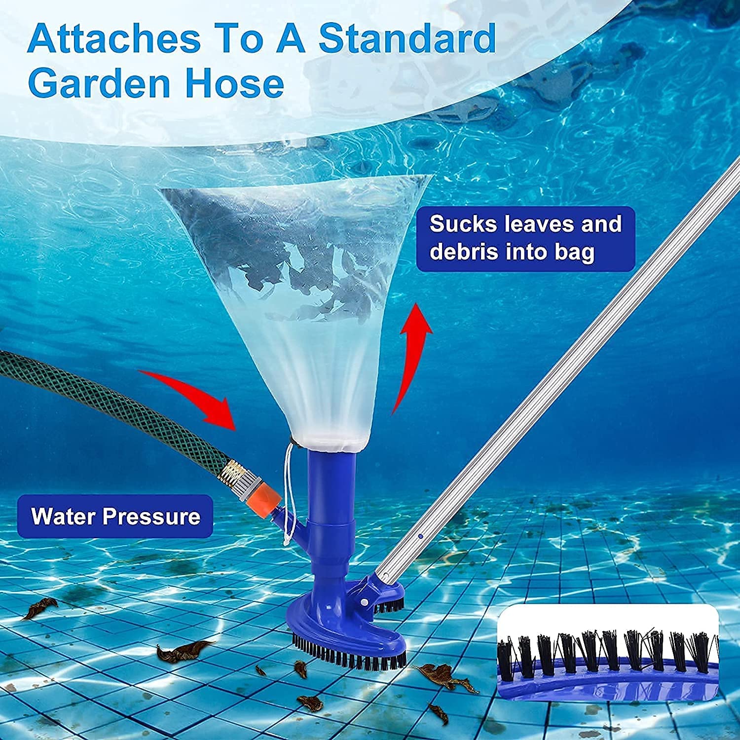 Outsunny Aspirapolvere per Piscina Portatile Cordless con Palo Outsunny Aspirapolvere per Piscina Portatile Cordless con Palo