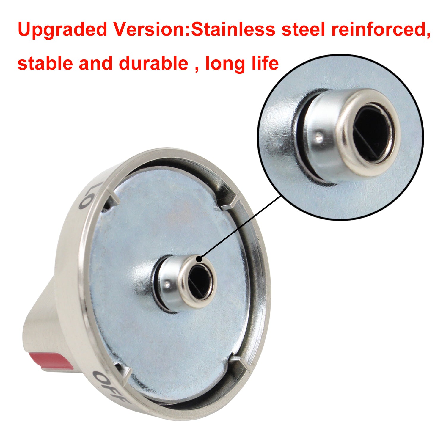S-Union [Upgraded] DG64-00472A DG64-00347A Dial Stainless Steel Knob Compatible with Samsung Range Oven Gas Stove, Replaces for FX510BGS, FX710BGS, NX58F5300SS, NX58F5500S, AP5949480 (5 Pack)
